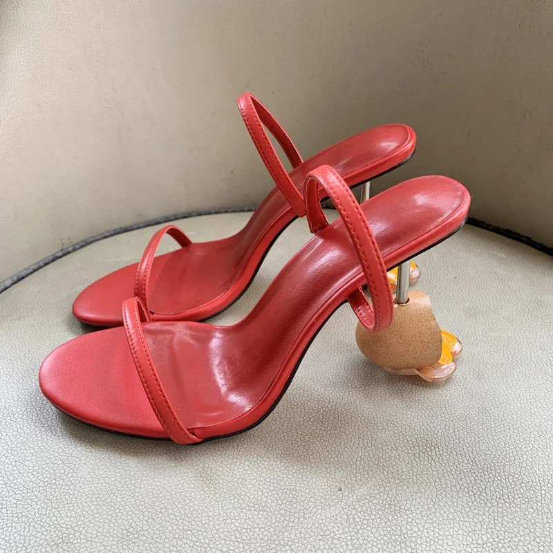 Sandal Strappy Heeled - Sandales d'été à lanières bout ouvert