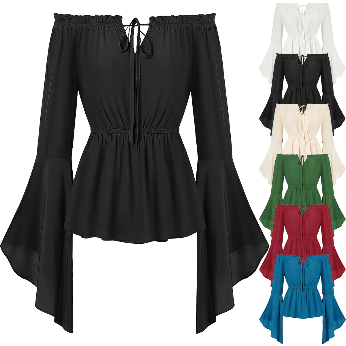 Blouse Off Shoulder - Blouse médiévale à épaules dénudées pour