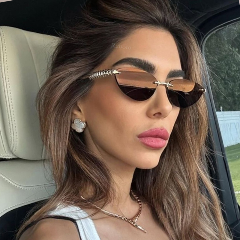 Sunglasses Cat Eye - Nouvelles Lunettes de Soleil Ovale Sans