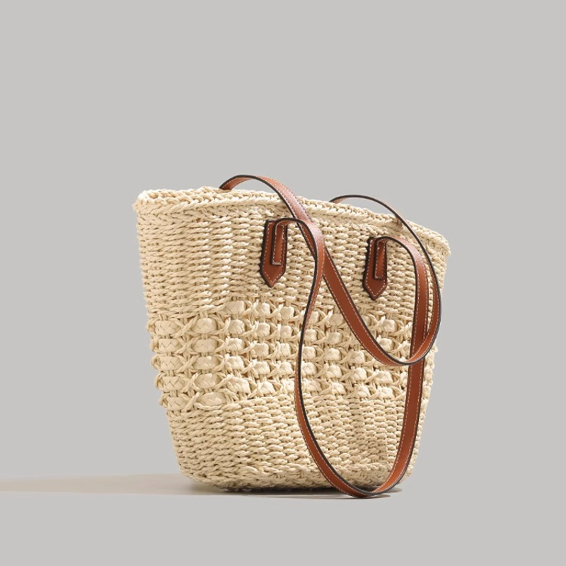 Tote Bag Beach - Fourre-tout en paille pliable extra-large pour