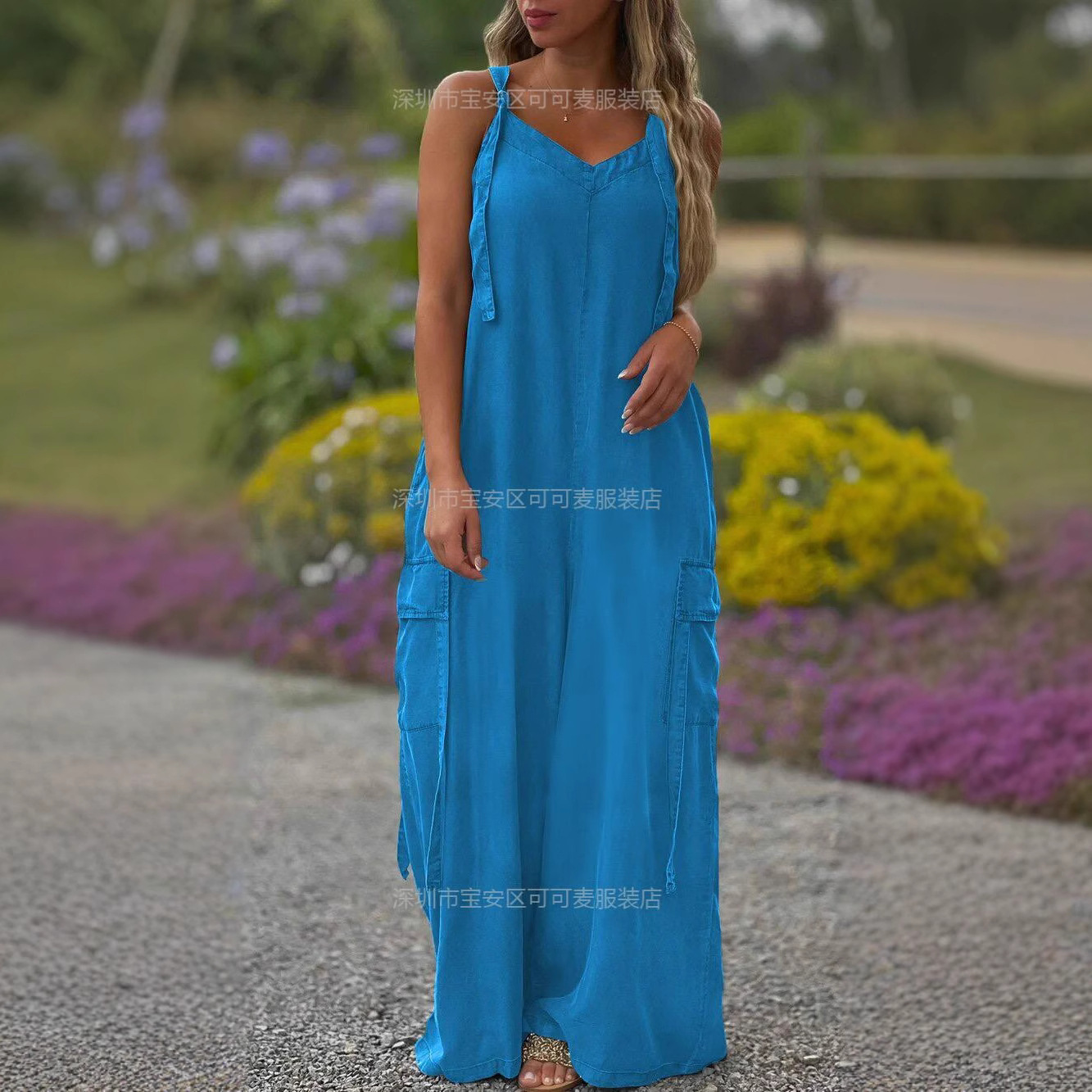 Jumpsuit Linen Relaxed - Combinaison d'été ample en lin, jambes