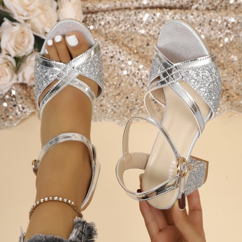 Sandal Strappy Heeled - Sandales à talons carrés pour femmes,