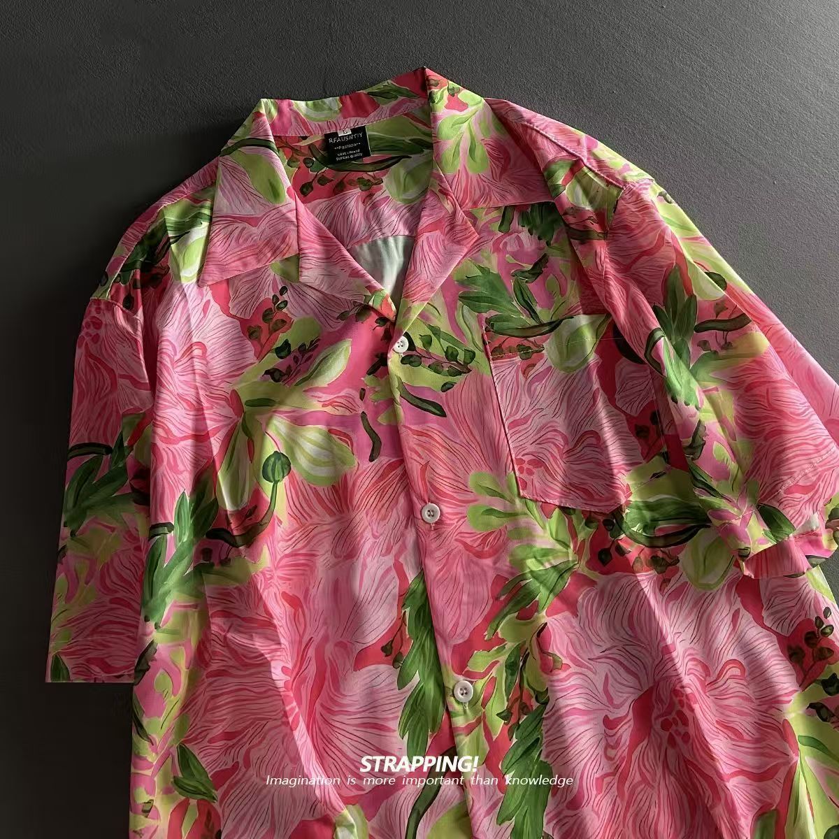 Romper Floral Print - Chemises hawaïennes à col cubain pour