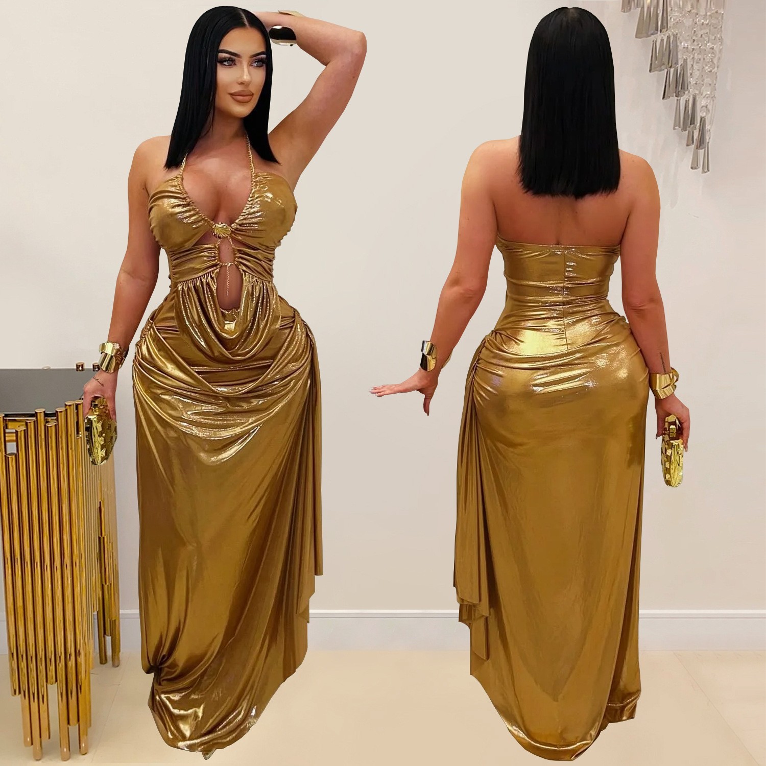 Maxi Dress Halter - Robe de soirée pour invitée de
