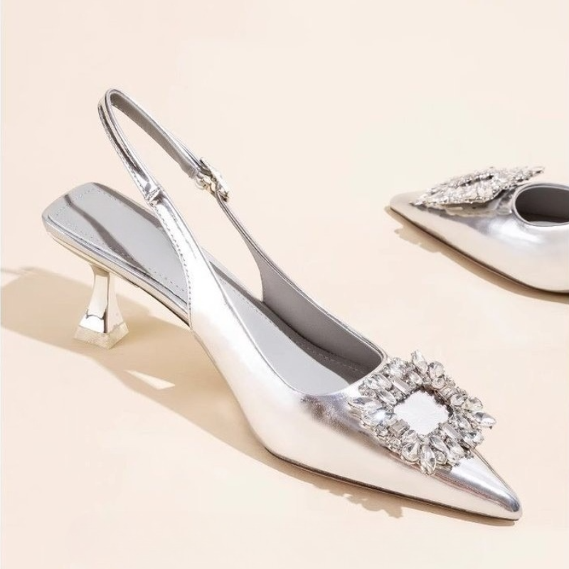 Sandal Strappy Heeled - Sandales d'été à bout pointu pour