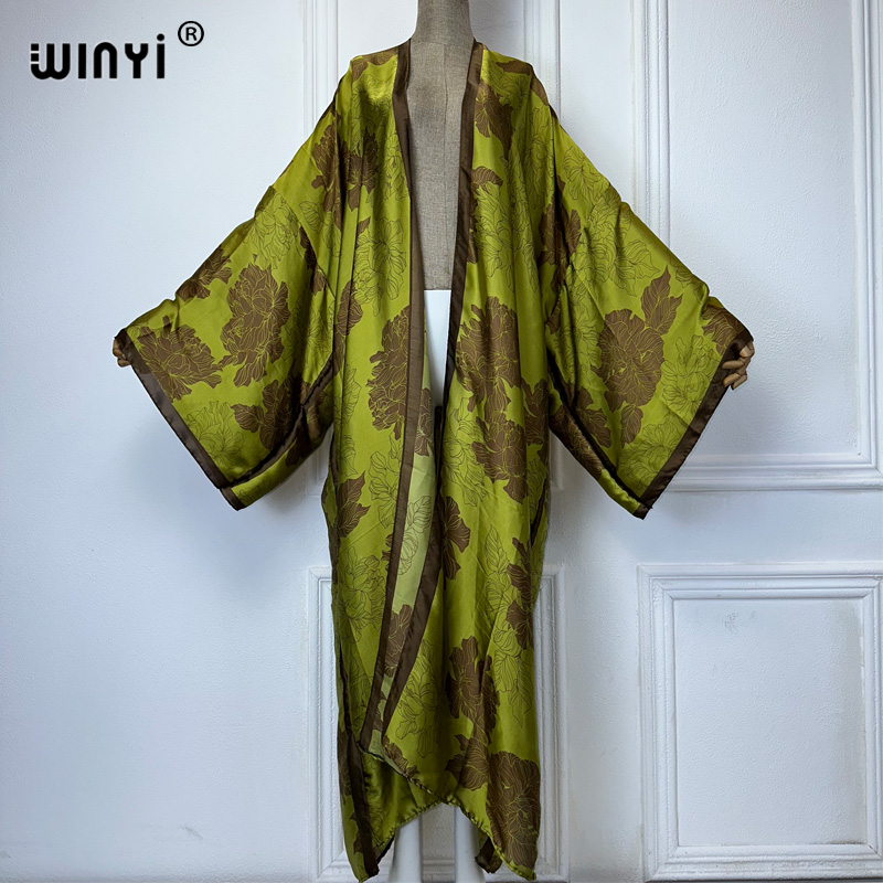 Cover Up Kaftan - WINYI-Robe longue imprimée style bohème africain