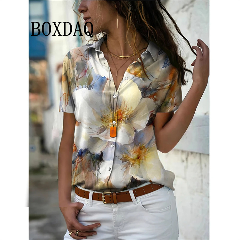 Romper Floral Print - Chemise à imprimé floral vintage pour