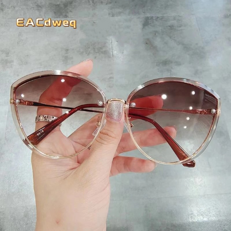 Sunglasses Cat Eye - Lunettes de soleil ovales sans monture