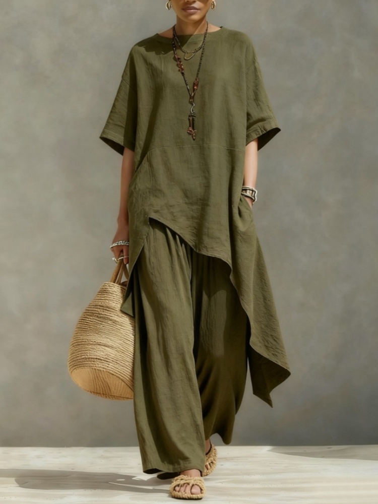 Ensembles pantalon et chemisie - Linen Pant Wide avis et prix