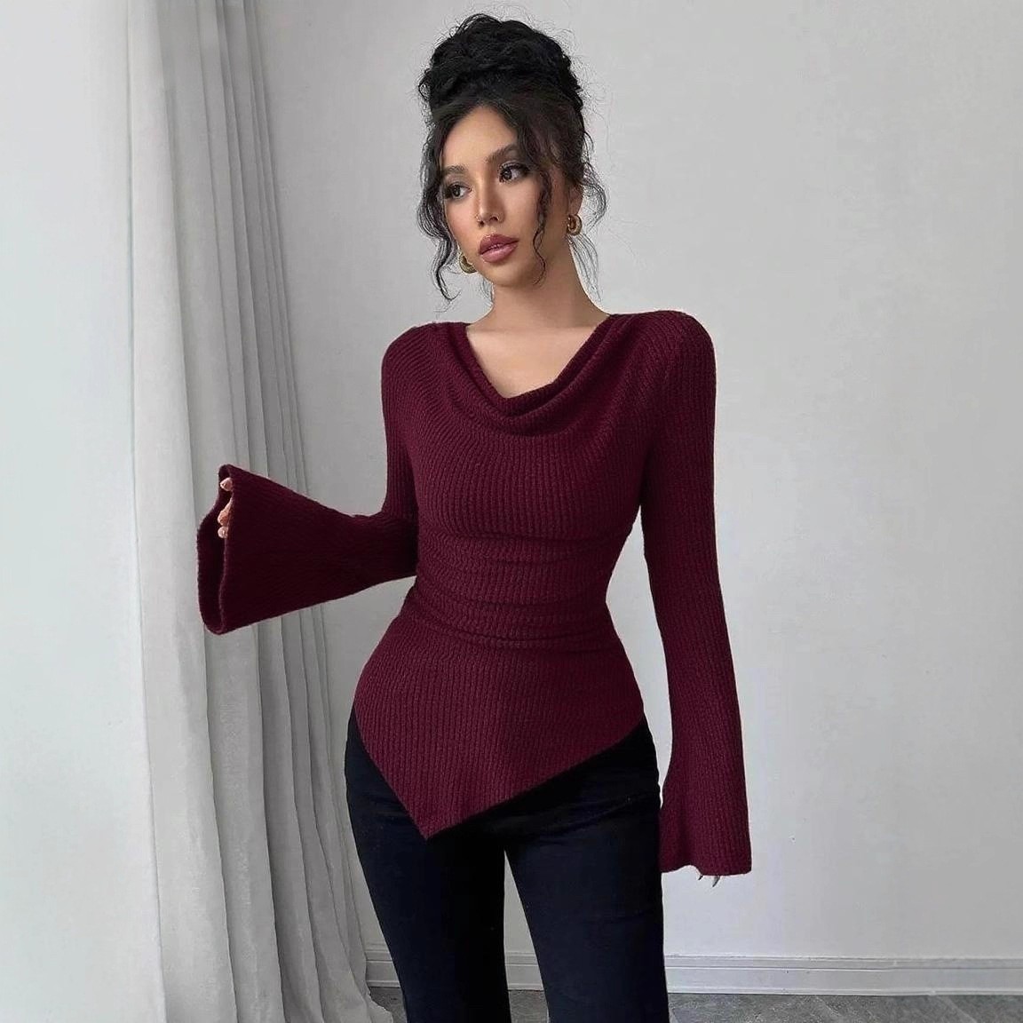 Blouse pour femme à manches lo - Blouse Off Shoulder avis et prix