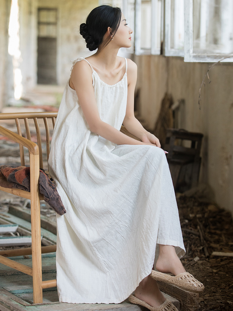 Nouvelle Robe Décontractée Fem - Linen Dress Wrap avis et prix