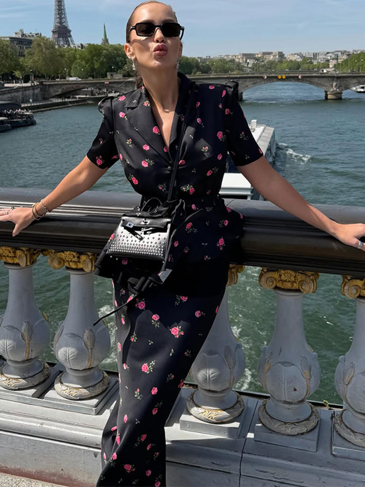 Ensemble Blazer et Jupe Floral - Midi Skirt Floral avis et prix