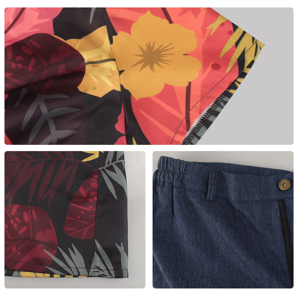 Ensemble chemise florale tropi - Shorts Denim Frayed avis et prix