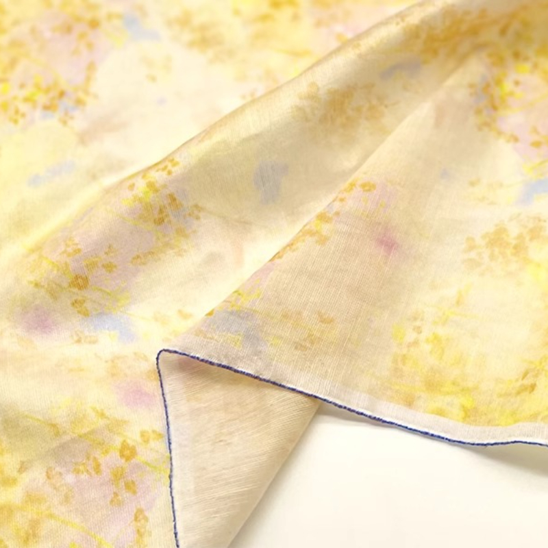Tissu Ramie en soie imprimé dé - Kimono Sheer Floral avis et prix