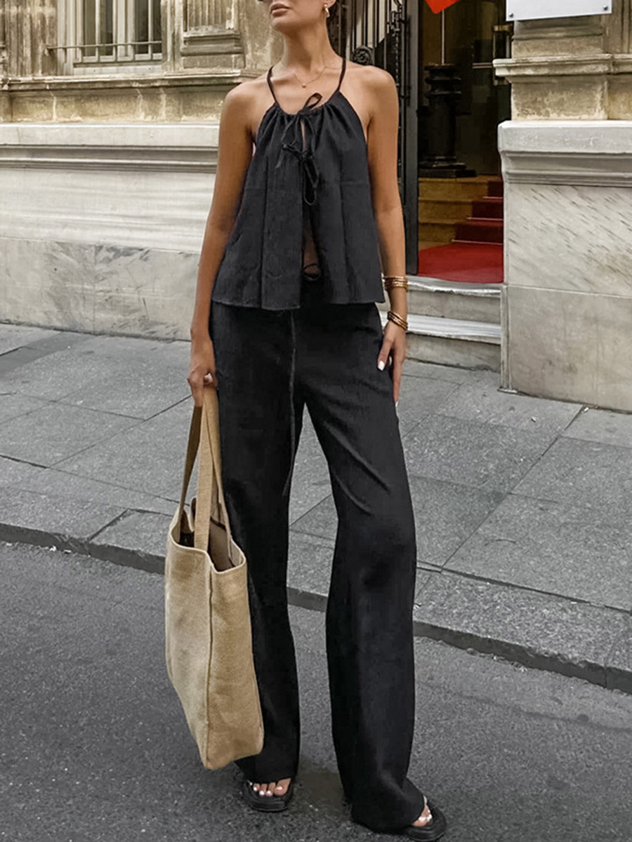 Ensemble deux pièces pour femm - Linen Pant Wide avis et prix