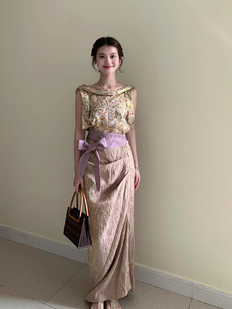 Ensemble haut sans manches et  - Midi Skirt Floral avis et prix