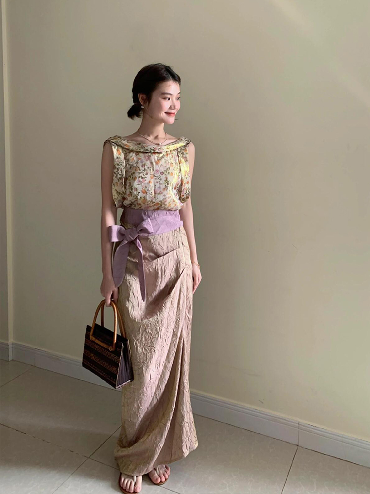 Ensemble haut sans manches et  - Midi Skirt Floral avis et prix