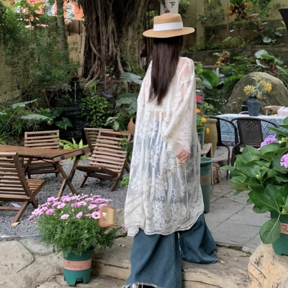 Chemisier léger à lacets en de - Kimono Sheer Floral avis et prix