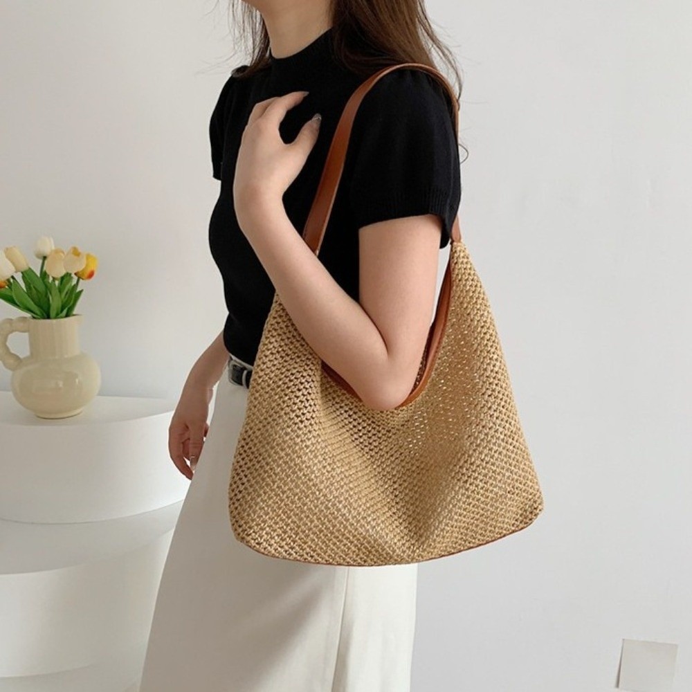 Sac en paille tressé uni migno - Tote Bag Beach avis et prix