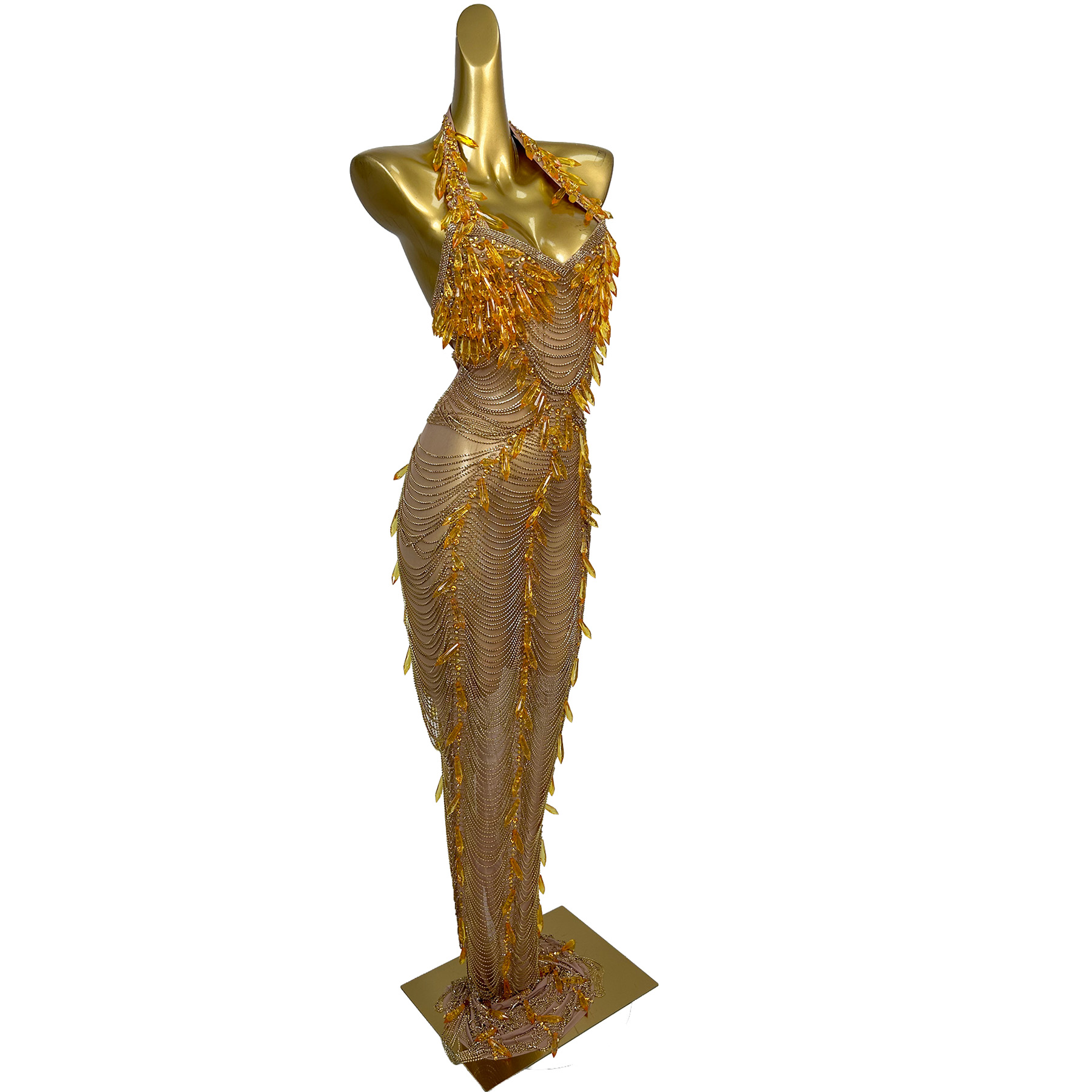 Robe longue sirène en maille d - Maxi Dress Halter avis et prix