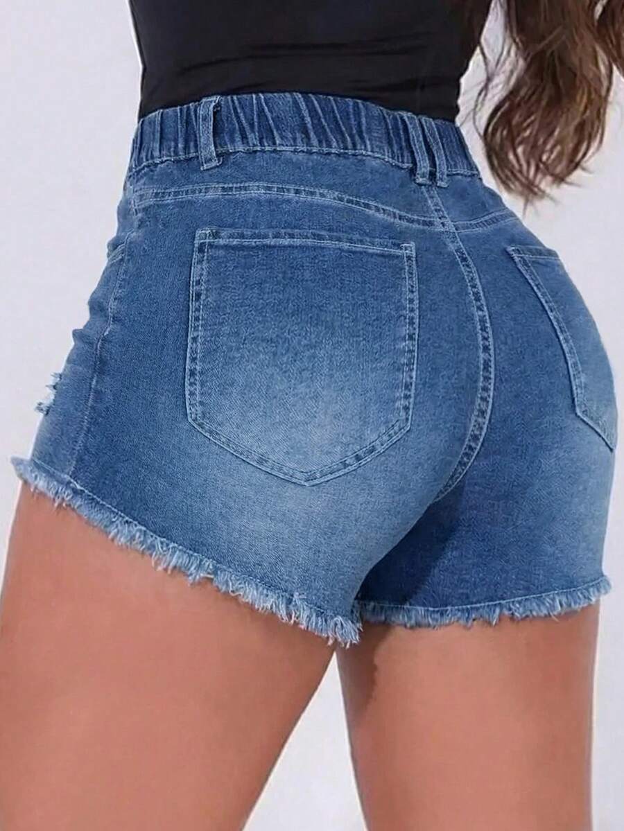 Shorts en jean déchirés à tail - Shorts Denim Frayed avis et prix