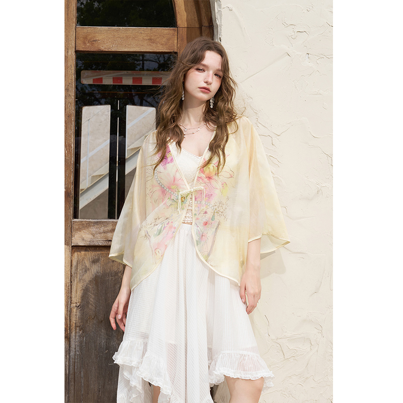 ELFSACK Nouvelle veste kimono  - Kimono Sheer Floral avis et prix