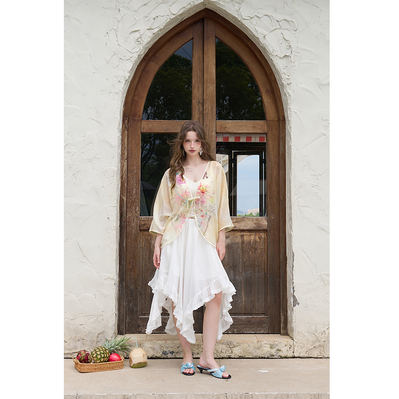 ELFSACK Nouvelle veste kimono  - Kimono Sheer Floral avis et prix