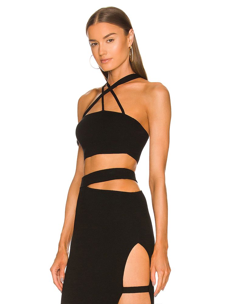 Haut court découpé et jupe lon - Crop Top Crochet avis et prix