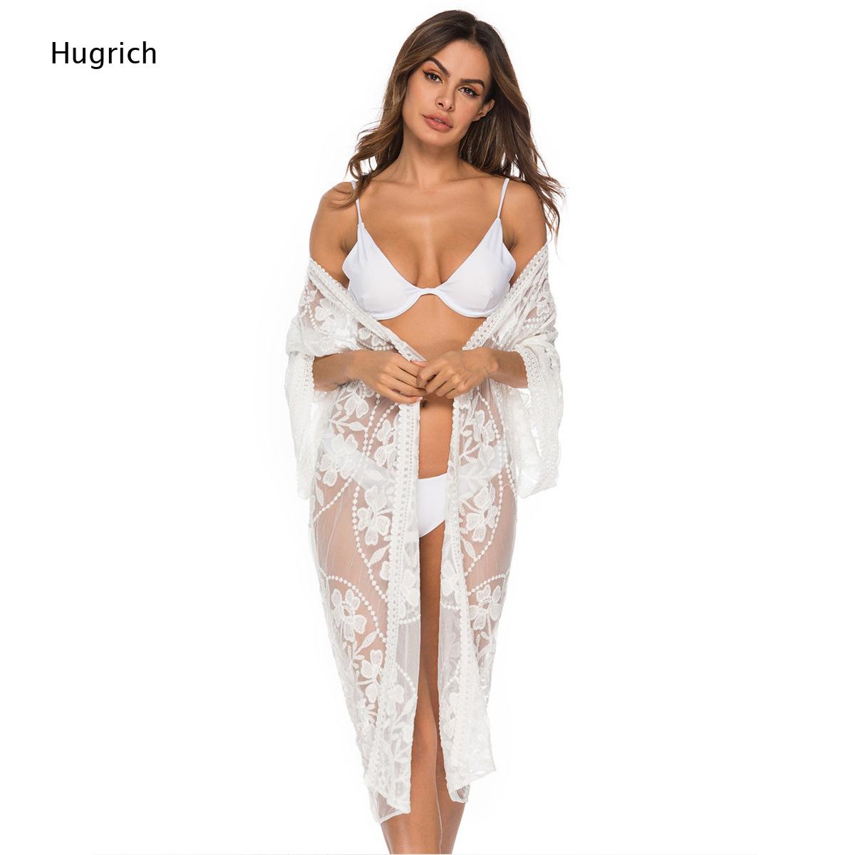 Kimono long blanc uni en dente - Kimono Sheer Floral avis et prix