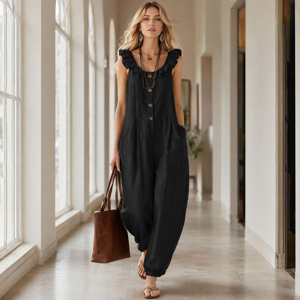 Combinaison décontractée pour  - Jumpsuit Linen Relaxed avis et prix