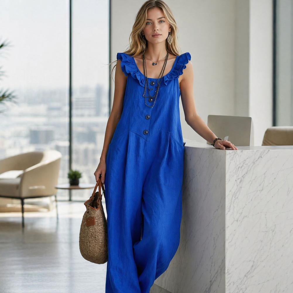Combinaison décontractée pour  - Jumpsuit Linen Relaxed avis et prix