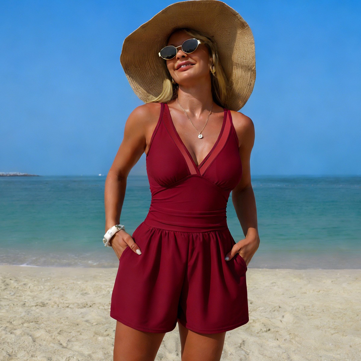 Maillot de bain noir uni sans  - Swimsuit Bikini Ruched avis et prix