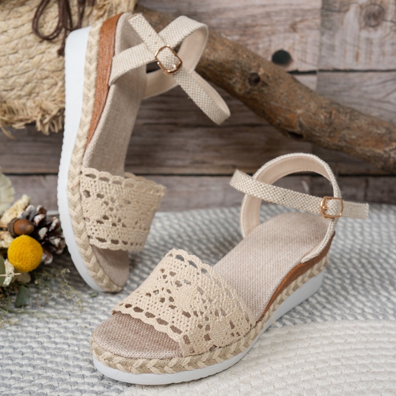Sandales compensées en dentell - Wedge Espadrille Women avis et prix