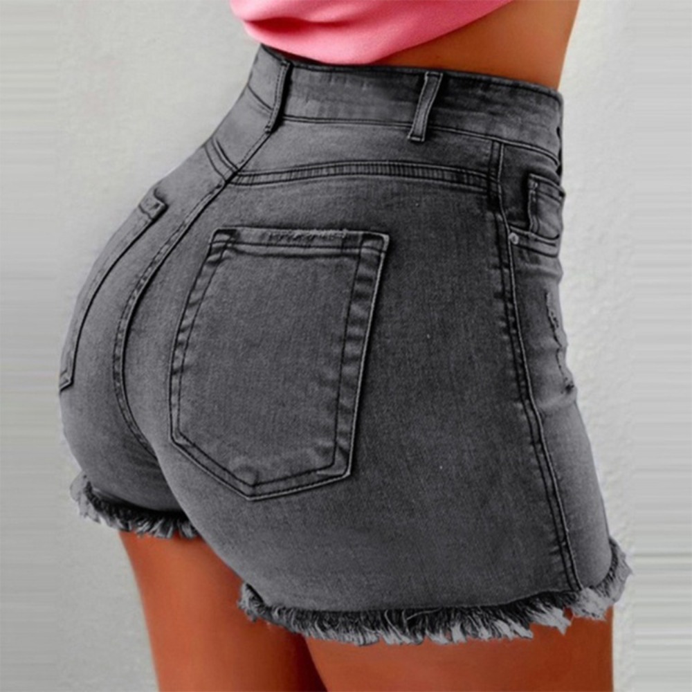 Short en jean taille haute pou - Shorts Denim Frayed avis et prix