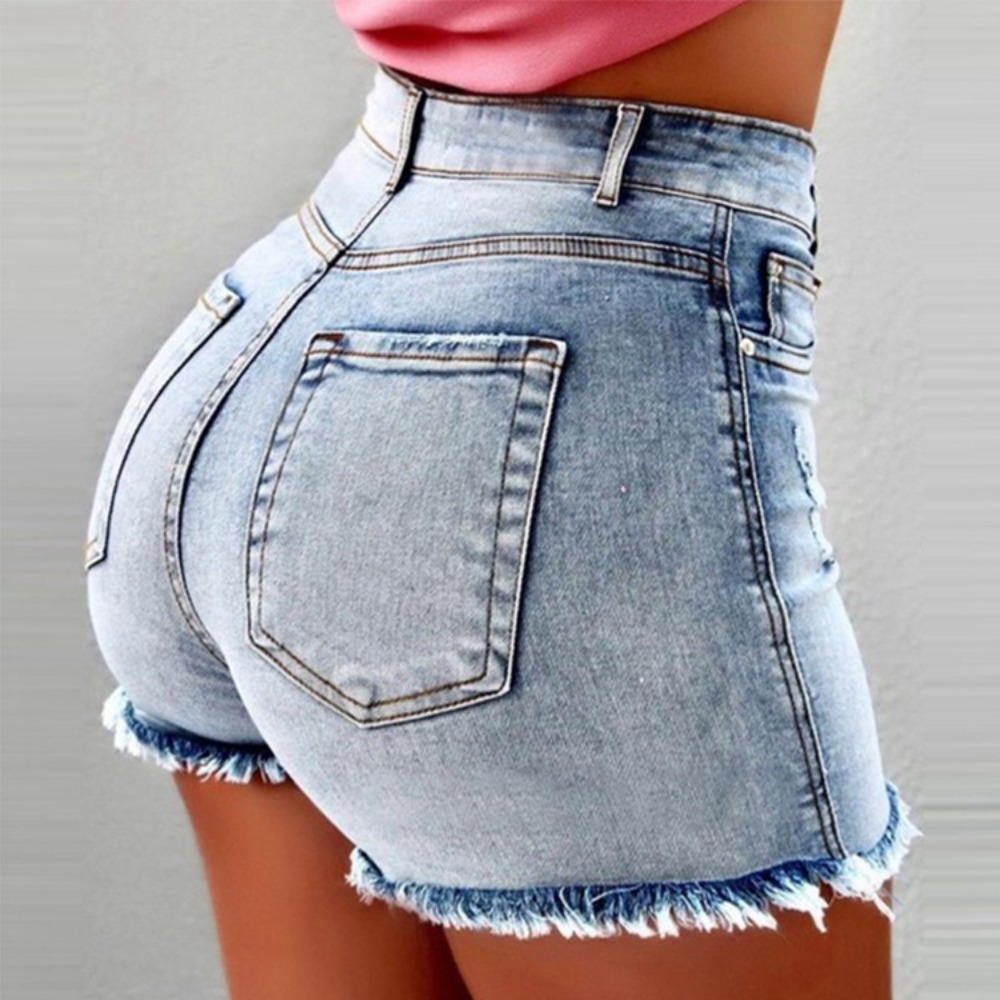 Short en jean taille haute pou - Shorts Denim Frayed avis et prix