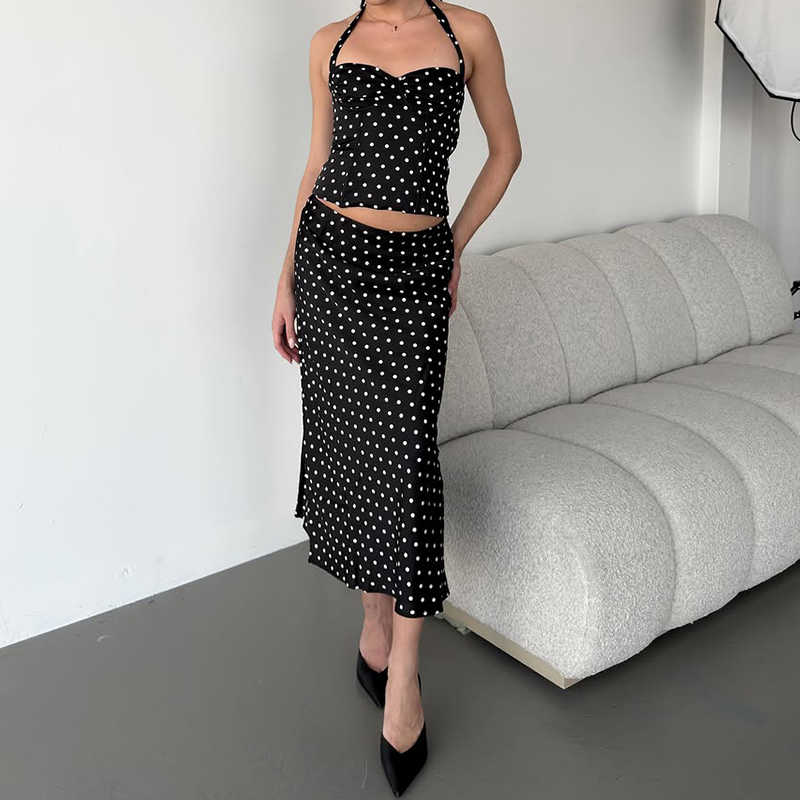 Ensemble deux pièces à pois po - Crop Top Crochet avis et prix
