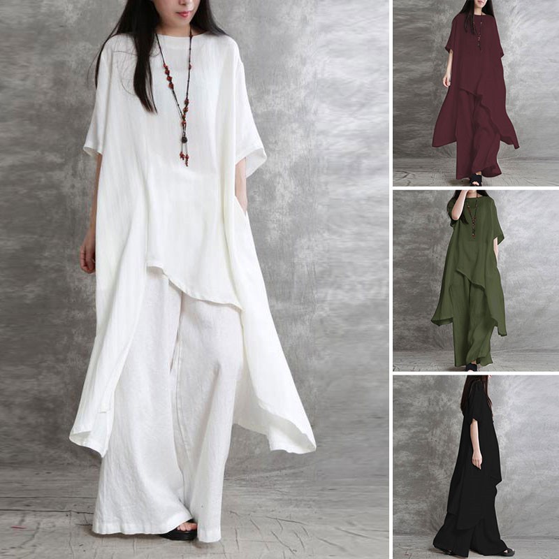 Ensemble 2 pièces en coton et  - Linen Pant Wide avis et prix