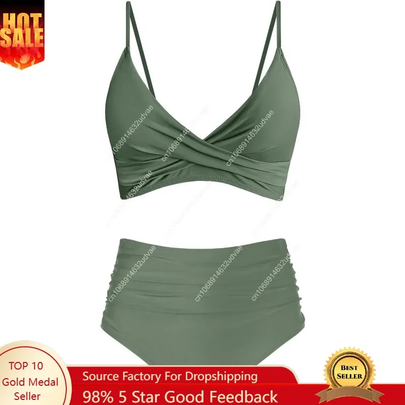 Ensemble bikini taille haute p - Swimsuit Bikini Ruched avis et prix