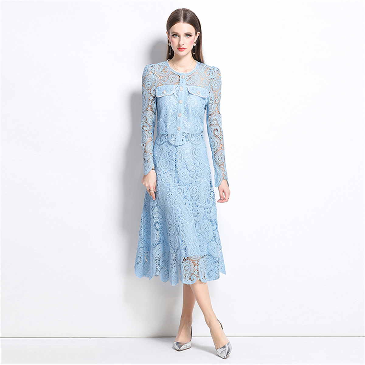 Ensemble deux pièces en dentel - Midi Skirt Floral avis et prix