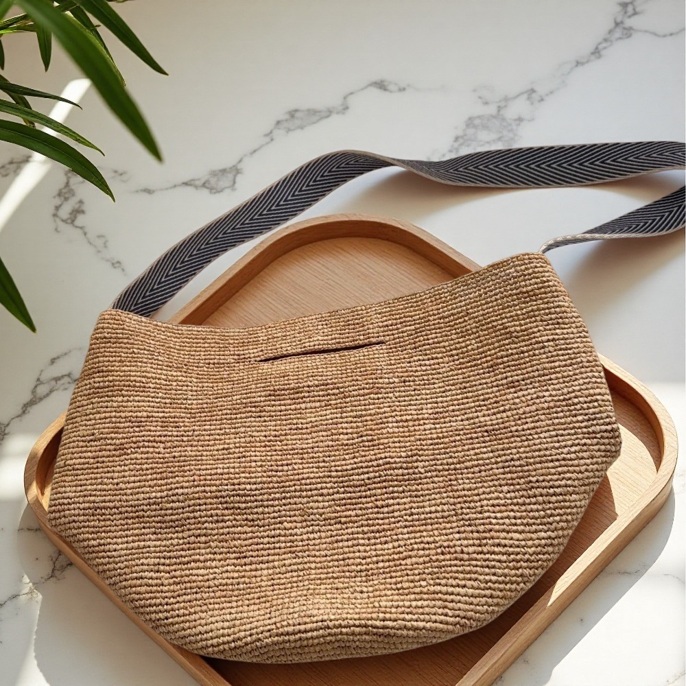 Nouveau sac seau en raphia arc - Crochet Bag Raffia avis et prix