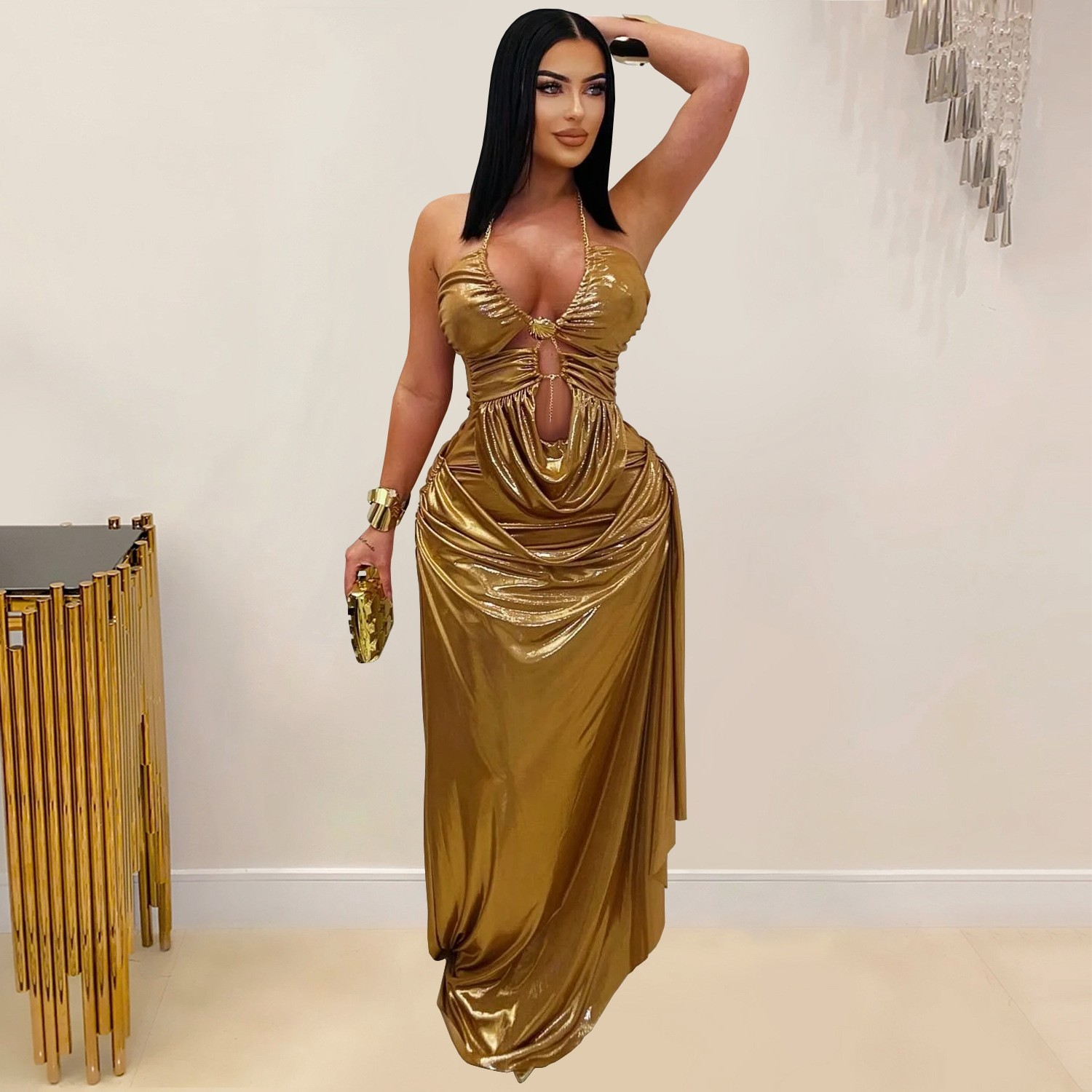 Robe de soirée pour invitée de - Maxi Dress Halter avis et prix