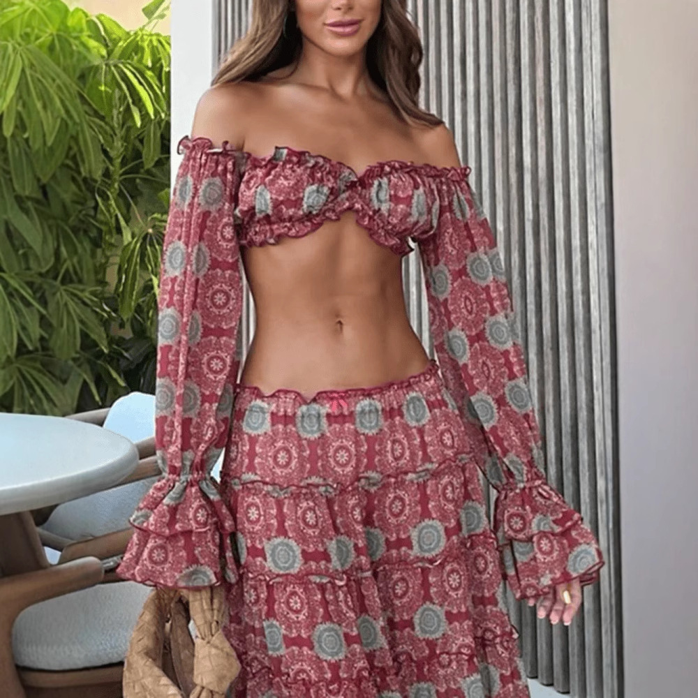 Ensemble deux pièces jupe impr - Romper Floral Print avis et prix