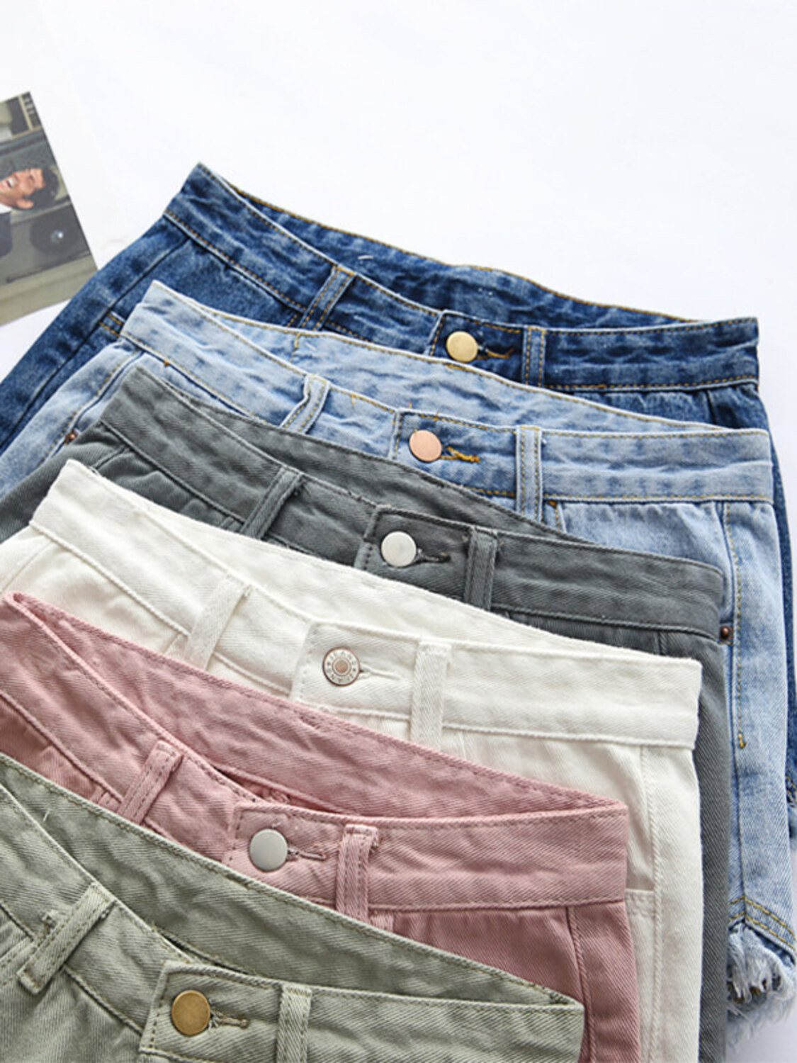 Shorts en jean taille haute po - Shorts Denim Frayed avis et prix
