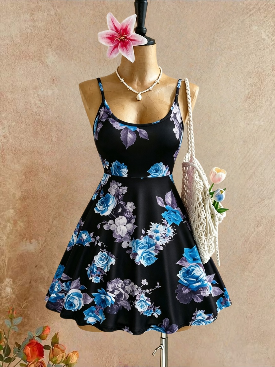 Robe mini évasée taille haute  - Romper Floral Print avis et prix