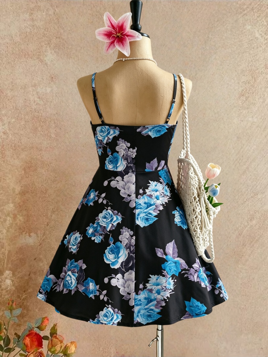 Robe mini évasée taille haute  - Romper Floral Print avis et prix