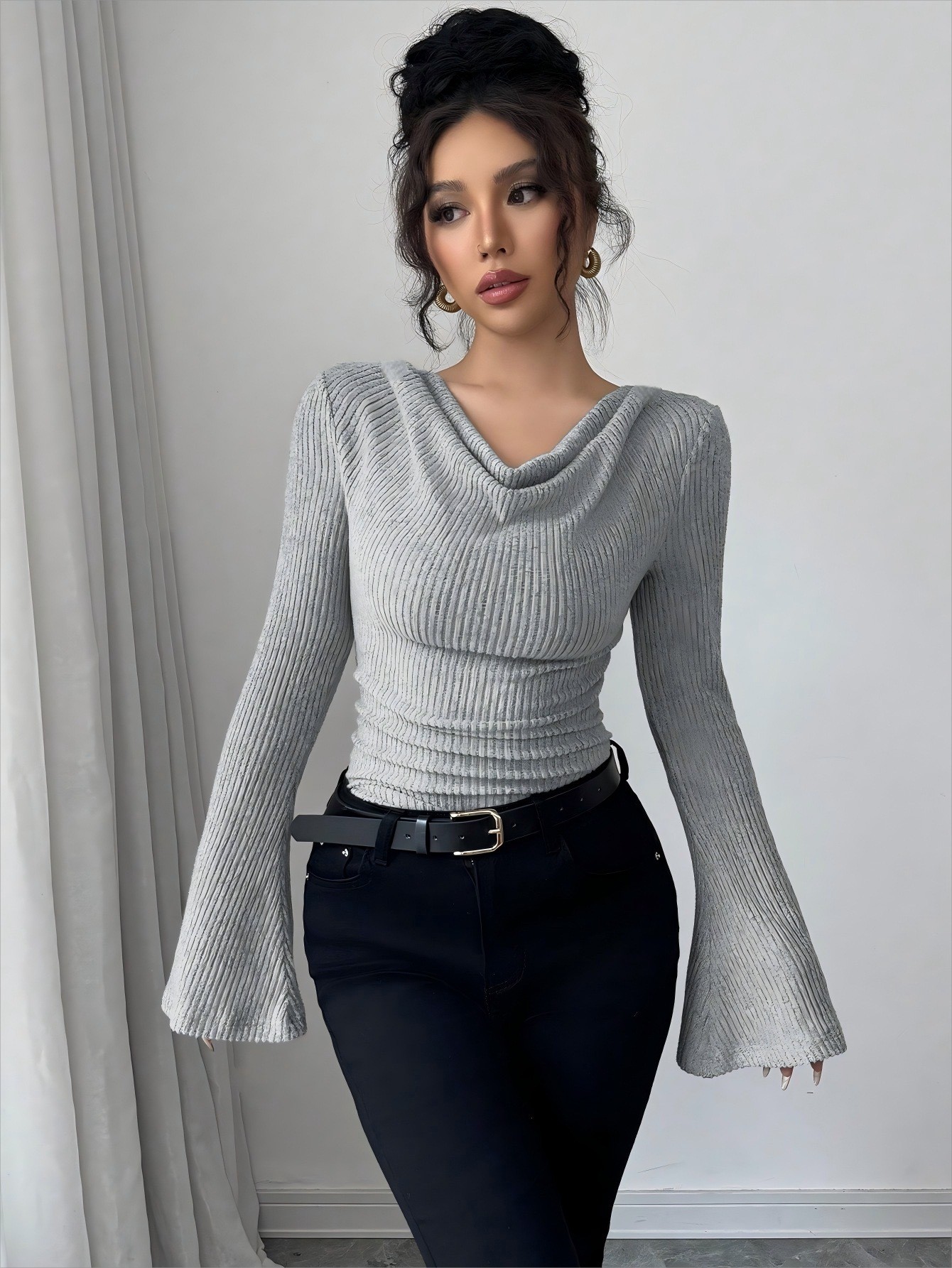 Haut pour femme en maille côte - Blouse Off Shoulder avis et prix