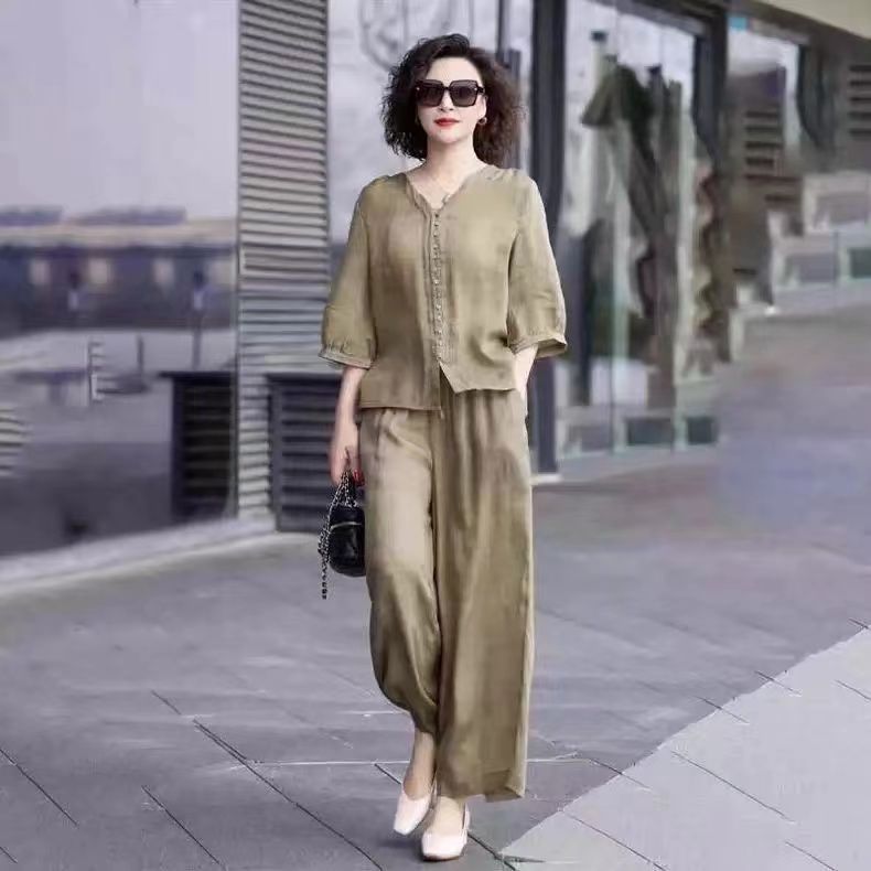 Ensemble Deux Pièces en Coton  - Linen Pant Wide avis et prix