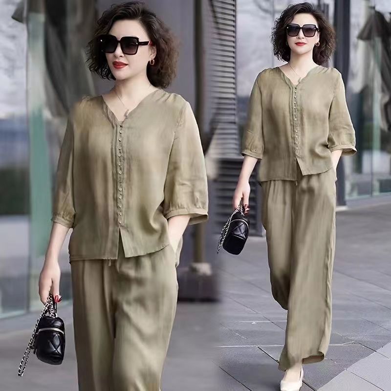 Ensemble Deux Pièces en Coton  - Linen Pant Wide avis et prix