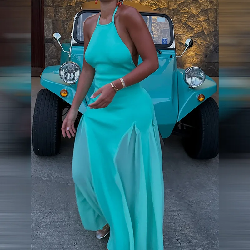Robe longue moulante pour femm - Maxi Dress Halter avis et prix