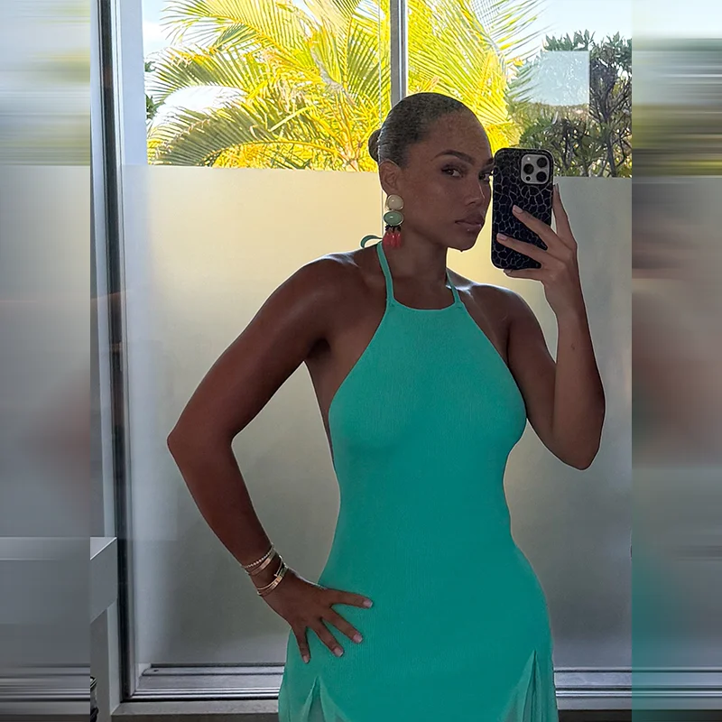 Robe longue moulante pour femm - Maxi Dress Halter avis et prix